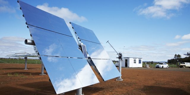 Unlike conventional solar PV, RayGen's system reflects sunlight to a central receiver