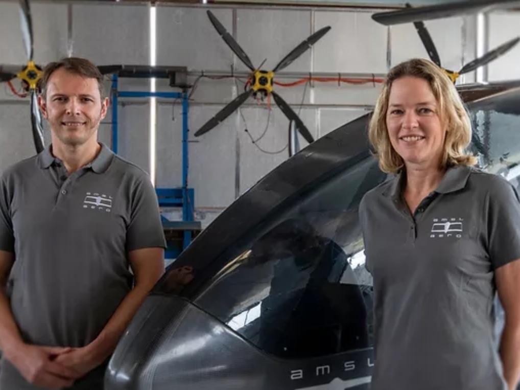 AMSL Aero founders with their Vertiia zero emissions aircraft